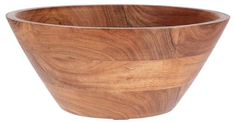 HAC24 Edle Akazienholz Schale Schüssel Ø 25 cm Holzschale Holzschüssel Salatschüssel Obstschale