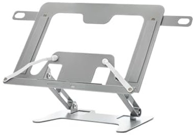HYKJCSS Buchständer Buchhalter Verstellbarer, Zusammenklappbarer Rezepthalter Mit Seitenklammern, Geeignet for Die Schreibtischküche Kochbuchhalter(Silver)