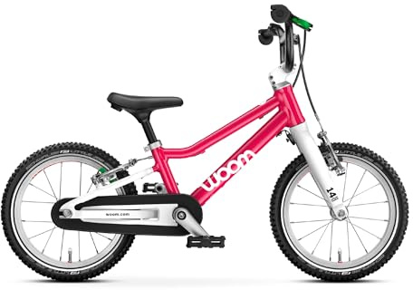 Woom GO 2 Kinderfahrrad - leichtes Fahrrad - Alter 3-4,5 Jahre - Balance zum Pedal Übergang - V-Brakes - Sicherheitsdesign - Größe 14 Zoll
