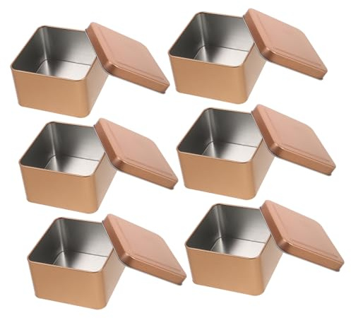 Gatuida 6pezzi Scatole Di Metallo Per Biscotti Con Coperchi Contenitori Di Ferro Piccoli Per Caramelle Lattine Per Tè Barattoli in Metallo Per Tè Sfuso Contenitori Per Gioielli e Snack