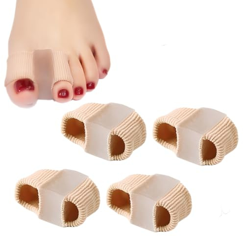KIRZAX 4 Pièces Séparateurs d'Orteils pour orteils courbés,Ecarteur Orteil Hallux Valgus en Gel 2 Boucles,Coussinets d'orteils Pour Orteils se Amélioré,pour Femmes Hommes,L