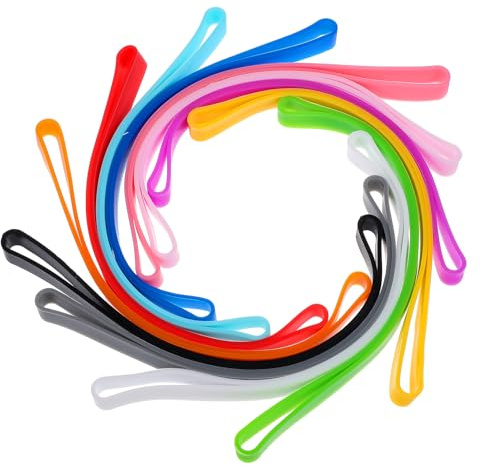 24pcs Colored Silicone Bands 5.3 Inches Silicone Rubber Bands, Wide Rubber Bands for Wallet Card Books Wrist Cooking Boxes Wraps Notebook Office Outdoor Packing Gift