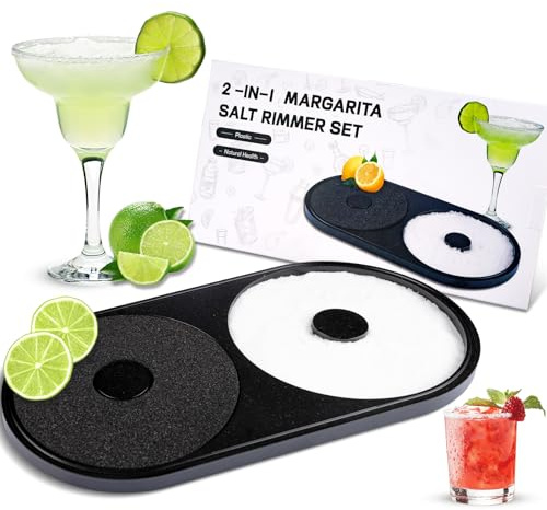 Juego de aplicador de sal para margarita, 1 paquete de aplicador de sal y azúcar con esponja, juego de 2 en 1 para borde de vaso de cóctel para bar, utensilios de bar aptos para lavavajillas en color