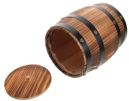 Homoyoyo Vintage Holzfass Kleiner Besteckhalter für Gabeln und Essstäbchen | Braun, Rustikaler Stil für Zuhause und Restaurant, Platzsparend und Tragbar