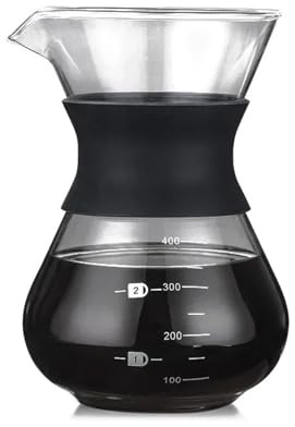 Cafetera de vidrio reutilizable, cafetera manual, filtro café acero inoxidable, goteo, utensilios for(400ml)