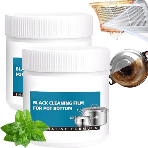 Powerful Burnt Residue Remover Paste For Cookware,Heavy Duty Degreaser Pastes,Burnt Pans Cleaner,Pan Bottom Cleaners,Pot Cleaner For Bottom Of Pans,Multi Purpose Powerful Cleaners For Kitchen (2)