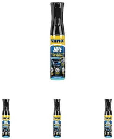 Rain-X Dash & Screen – Streifenfreier Reiniger mit Antistatik-Effekt für Kunststoff & Bildschirme – 300 ml (Packung mit 4)