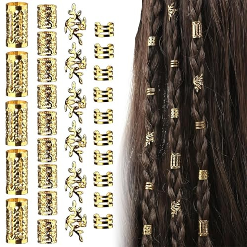 40pcs Dreadlock Perline Clip a Spirale, Gioielli Dreadlocks Trecce Clip, gioielli per capelli, gioielli dreadlocks da donna, Capelli Treccia, Accessori Decorazione,Per Uomini e Donne