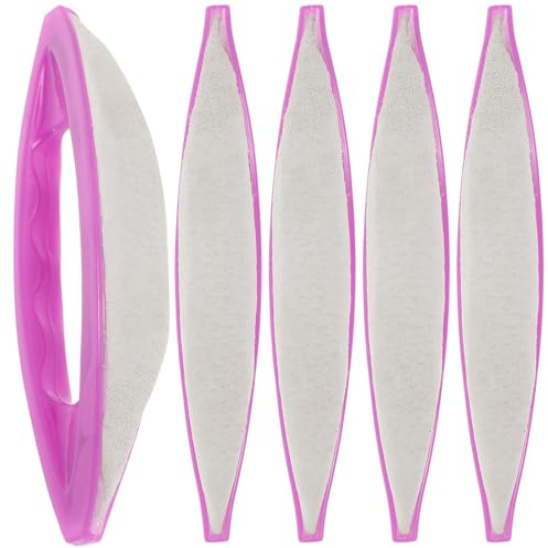 UKCOCO 5pcs Purple Chamois Leather Nail Polishing Wax Buffing Pads Nail Files for Natural Manicure Supplies Portable Art Tools for Professional and Home Use