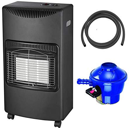 Fastcar PORTABLE GAS CABINET HEATER 4.2KW FIRE BUTANE CALOR WITH REGULATOR & HOSE