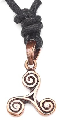 Drachensilber Triskel Halskette Schmuck Kette Anhänger aus Bronze inkl. Band Keltisches Triskelion fein dezent Damen Kinder Zeitloser Kelten schmuck