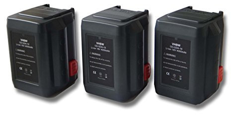 vhbw 3X Batería Compatible con Gardena Cortasetos EasyCut Li-18/50 (8877-20) Tijeras cortacésped, Tijeras arbustos 4000mAh 18V Li-Ion