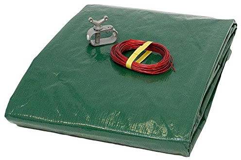 POOL Total Winter-Abdeckplane 180g/m² für Rundbecken grün/schwarz für Ø 4,00-4,20 m Rundpool | Exclusive Qualität