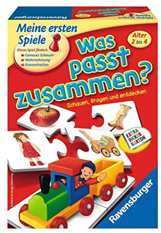 Ravensburger 21402 - was passt zusammen? - Puzzelspiel für Kinder, Bildpaare zuordnen für 1-4 Spieler ab 2 Jahren