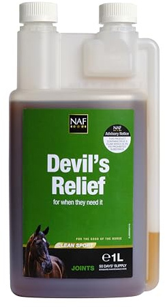 NAF Devil's Relief 1L – Herbal Joint Support for Horses – With Devil’s Claw, MSM & Natural Antioxidants – Aids Mobility – Ideal for Older or Active Horses