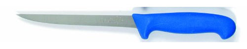 Couteau filet de poisson professionnel. Lame flexible. Bleu. Acier en chrome. Manche anti-glisse. L 180 mm.