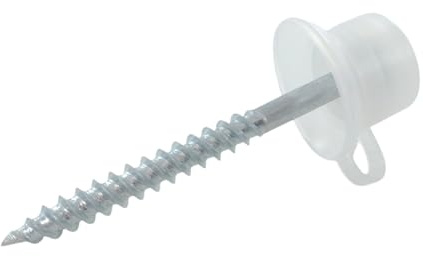 Merriway BH02183 (10 Pcs) BZP Roofing Screw with Clear Waterproof Plastic Cap and Washer - Pack of 10 Pieces