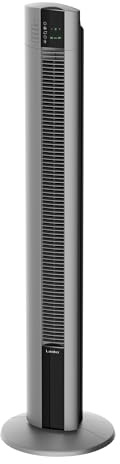 Lasko Tower Fan, Oscillating Performance, Remote Control, Nighttime Setting, Timer, 3 Speeds, High-Velocity Tower Fan, Room Fan for Bedroom or Office, 48 Gray, T48314