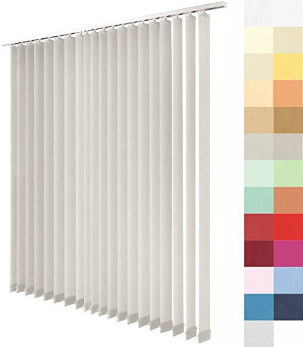 Lamellenvorhang nach Maß, Vertikal Lamellen Jalousien auf Maß vertikal Lamellen Maßanfertigung Vertikaljalousie Schiebevorhang ohne Deckenschiene (Light Grey, Höhe: 200cm x Breite: 200cm)
