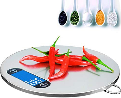 SWKUN C Bilance da Cucina, Bilance da Cucina Digitali Appendibili in Acciaio Inossidabile UltraSottili Sensori di Alta Precisione e Durevoli, 5kg / 1g, Argento