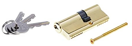 Aqbau® Profilzylinder Messing 25/25mm – 3 Schlüssel – Standard Türzylinder für Haustür, Wohnung, Garage & Gartenhaus – Robuster Schließzylinder für Innen & Außen – Korrosionsbeständig & langlebig