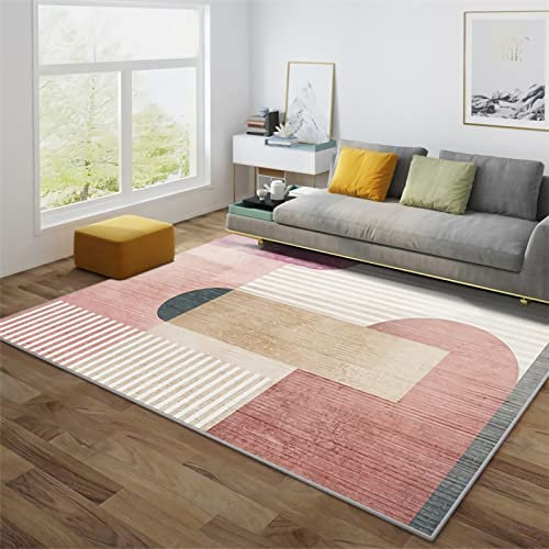 Teppich küchen Teppich,Rosa, Einfaches, Gestreiftes Design, Waschbarer, Rutschfester Teppich vorleger Teppich Flur,küche deko 160x230cm