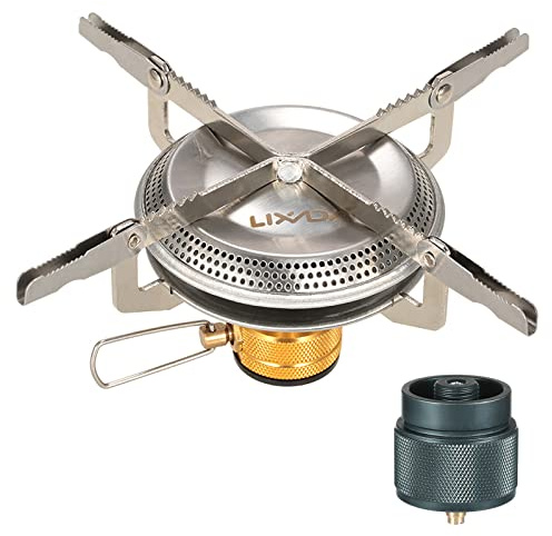 Lixada Camping Gaskocher, Tragbares Campingkocher, Gaskocher Klein 3500W, Faltbarer Rucksack Outdoor Kocher mit Aufbewahrungstasche, für Camping, Wandern, BBQ, Picknick