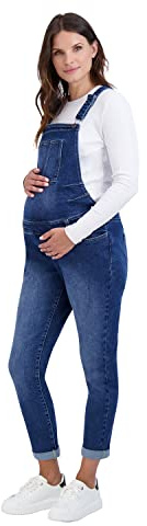 Savi Parker Women’s Maternity Overalls – Comfy Denim Bib Straight Leg Overalls Women Jumpsuits, Pregnant Women Casual Outfits for Spring and Summer Season - (Small, Aston Wash)