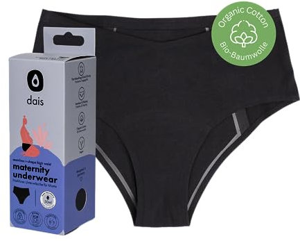 dais saugfähige Unterwäsche für (werdende) Mamas (V-Shape High Waist) • Saugstarke Unterhosen Damen • Bei Blutung & Wochenbett… (1, M/L)