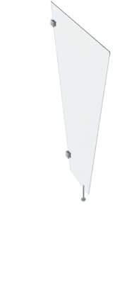 Glaszentrum Hagen - Seitenteil für Glasvordach - Sichtschutz - VSG Glas 9,54mm H:200cm (80x200cm Klarglas Trapez)