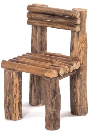 DESIGN DELIGHTS Tabouret à Fleurs en Bois Bloom | Teck Massif, 50x29x29 cm (hxlxp) | pour Plantes Forme de Chaise, Tabouret dappoint en Teck