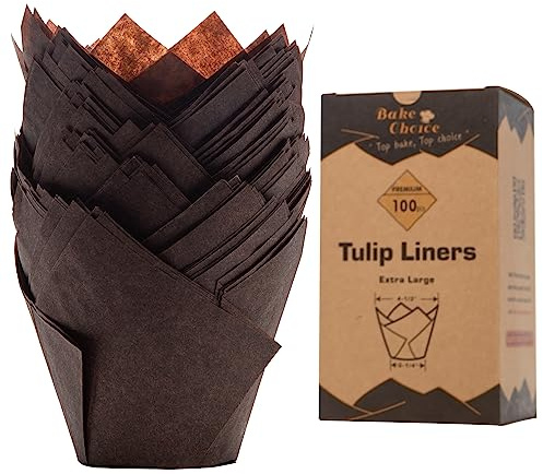 Muffinform Papier 6cm,100 Stück xxl Muffinform Papier Tulpen,Braun