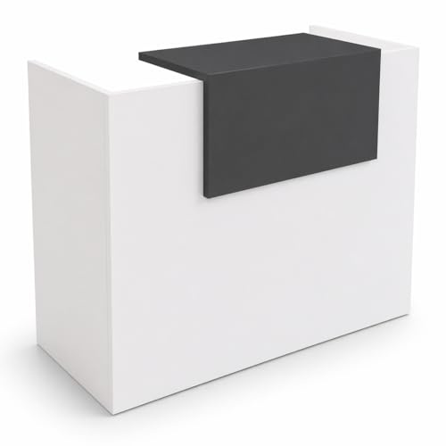 Genérico OFILIKE. Mostrador Basic de Recepción para Oficina o Negocio - Mostrador Recepción Moderno con Estante Interior (Gris Grafito) (80cm Ancho)