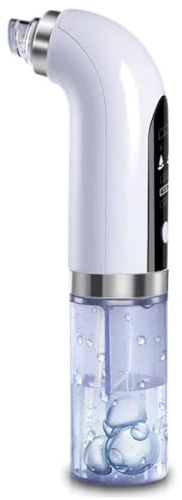 Lalano’S Cosmetics Mitesserentferner Super micro bubble – Porenreiniger mit LCD, Mikrobubble-Technologie, Vakuumsauger gegen Akne & Pickel, 6 Aufsätze, kabellos, LED, alle Hauttypen