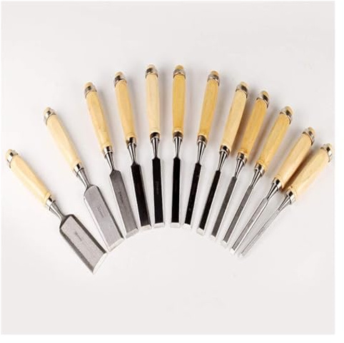 Wood Chisel Tool Set 12 Pcs Wood Chisel Set Woodworking Carving Hand Tools Professional Woodworking/Carpentry Gouges with Wood Handles Premium