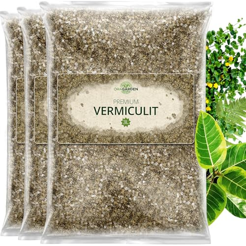 ORAGARDEN Vermiculite für Pflanzen und Garten – 9L Substrat für Zimmerpflanzen, Hydrokultur, Pilzzucht – Bodenverbesserer & Feuchtigkeitsspeicher
