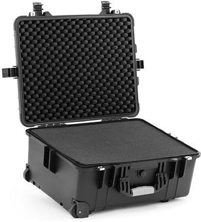 MSW-PPBOX-0D Werkzeugtrolley wasserdicht staubdicht 56 x 45,5 x 26,5 cm Teleskopgriff 2 Verschlusslaschen Transportkoffer mit Rollen mobiler Werkzeugkoffer mobile Werkzeugkiste Rollbox