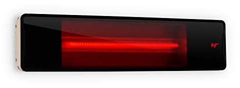 blumfeldt Phantom Infrarot-Heizstrahler - On/Off-Schalter, IR ComfortHeat Technologie, hochwertiges Schott-Glas und Aluminium, Fernbedienung, Timer, 3 Leistungsstufen: 900 oder 1800 W, grau