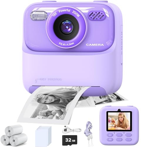 masterbee Appareil Photo Instantané Enfant, Cadeau Filles/Garçons, Appareil Photo Numérique Jouet Enfant, Vidéo HD 1080P Appareil Photo pour Enfants, Cadeaux Enfant de 3 à 12 Ans