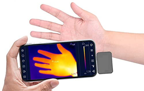 Termocamera professionale, Termocamera a infrarossi for smartphone -15 ℃ ~ 600 ℃ Telecamera for imaging termico IR 6 modalità di visualizzazione Misuratore di misurazione della temperatura del punto c