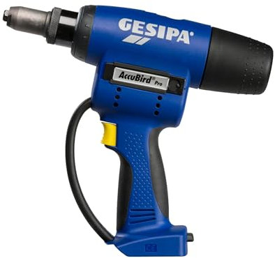 Gesipa AccuBird Pro CAS mit Andrückauslösung ohne Akku, Setzkraft 13.000 N, Blindniete ab Ø 2,4 mm Alu bis Ø 6 mm aller Werkstoffe, Nietgerät 1680293