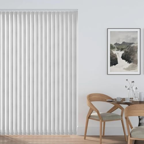WINZOW Made to Measure Vertical Blinds 89mm (3.5) Complete Set Headrail & Slats | Custom Size Vertical Window Blinds Up To 100cm Width x 130cm Drop | Light Filtering Blinds for Windows & Doors