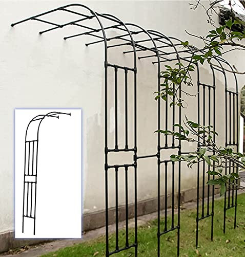 DMMFTERL Arco per Rose in Metallo con Traliccio per Rose - Altezza 240 cm, Struttura per arrampicarsi su Rose, Traliccio per colonne da Giardino, Supporto per Rose da Esterno - (1 Pezzo)