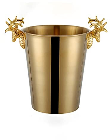 Stainless Steel Deer Head Champagne Bucket | Ice Buckets with Handle for Beer - 3000mL 5000mL Silver Gold Cooler Kits