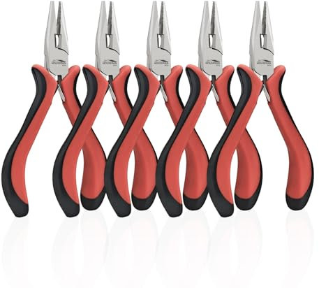 HOUSERAN Alicates de joyería 8 Piezas, herramientas para hacer joyas con alicates de punta de aguja, cortadores de alambre, alicates de punta redonda, alicates de punta doblada