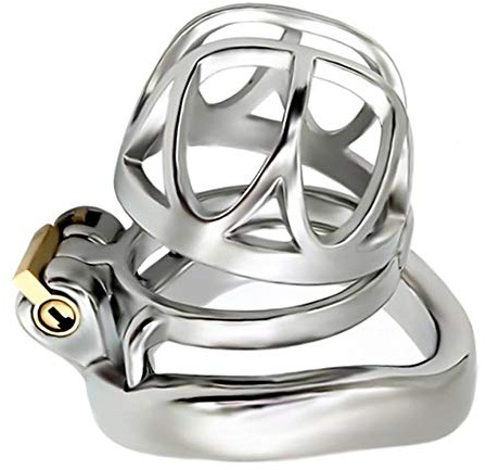 Peadxuno Chastity Device - Premium Steel Penis Cage with Lock, Short Design for Male Abstinence and Control (40mm Ring)