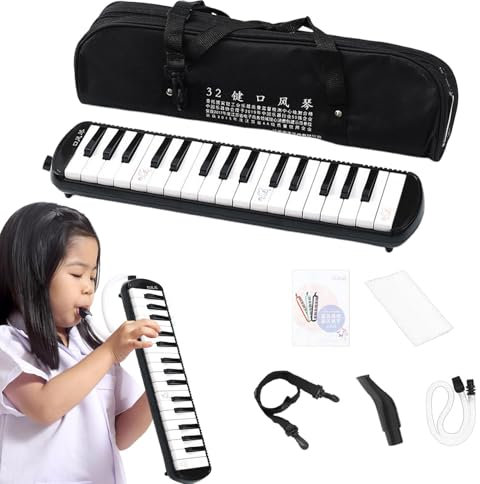 Dfstvup Melodica 32 Tasten - Melodica-Instrument Air Keyboard Piano - Harmoniuminstrument mit 32 Tasten und Tragetasche für Anfänger und Profis