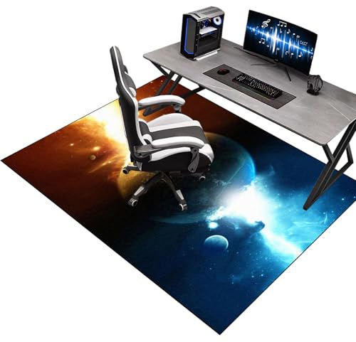 Bodenschutzmatte Gaming Stuhl Unterlage rutschfest Bürostuhl Unterlage-Kratzfest für Parkett und Hartböden, rutschfeste 70 x 100 cm Schutzmatte für Bürostühle, Mehrzweck-Stuhlteppich für zu Hause