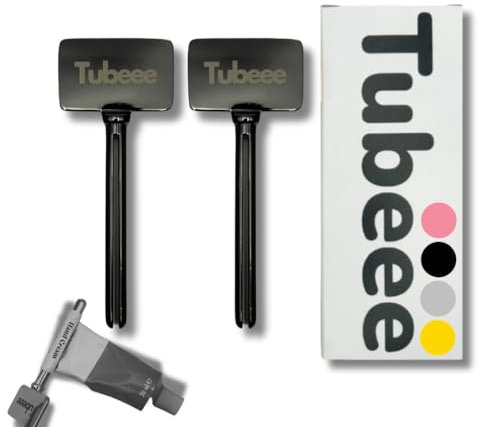 Tubeee, Toothpaste Squeezer, Tube Squeezer, Tube Squeezer Key, Toothpaste Tube Squeezer UK, Squeeze Key, Rolling Toothpaste Squeezer UK, Tube Key, Tube Wringer (Pack of 2) (Black)