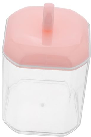 Ipetboom Boîte De Rangement pour Cotons-tiges Et Disques Démaquillants 1 Petit Format avec Couvercle Protège-poussière Organiseur Cosmétique pour Salle De Bain Et Bureau Rose
